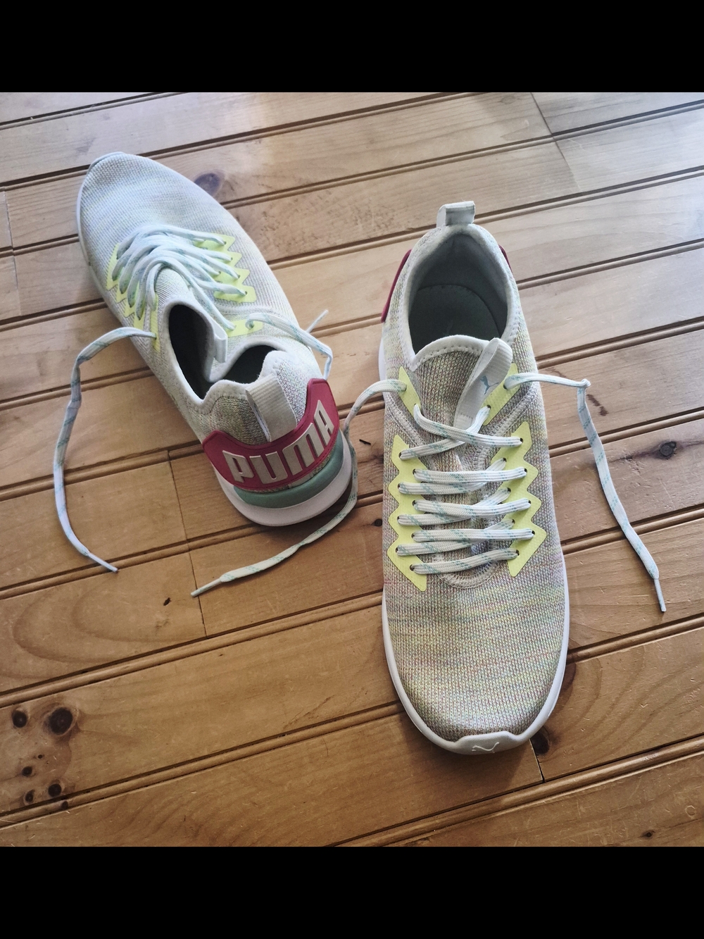 Puma Ignite Flash Evoknit Yellow Running Shoes Sneakers Mens